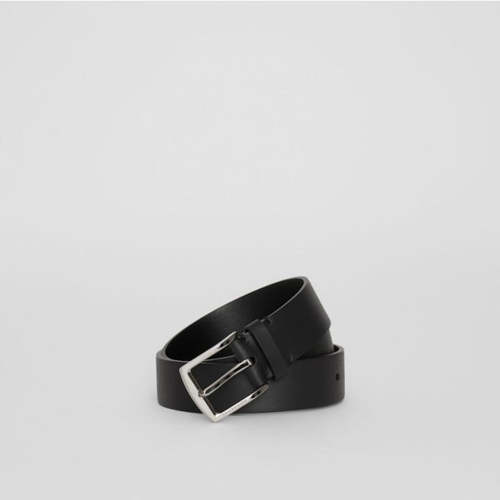 Burberry Burberry Embossed Crest Leather Belt, Size: 100, Black