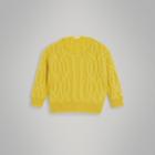 Burberry Burberry Childrens Cable Knit Mohair Wool Sweater, Size: 12y, Yellow