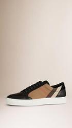 Burberry House Check Check And Leather Sneakers