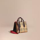 Burberry Burberry Leather Trim Horseferry Check Tote, Black