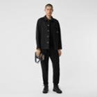 Burberry Burberry Logo Appliqu Bonded Cotton Sateen Jacket, Black