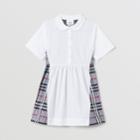 Burberry Burberry Childrens Chequerboard Panel Stretch Cotton Polo Shirt Dress, Size: 10y