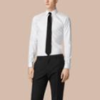 Burberry Burberry Slim Fit Double-cuff Cotton Dress Shirt, Size: 15.5, White