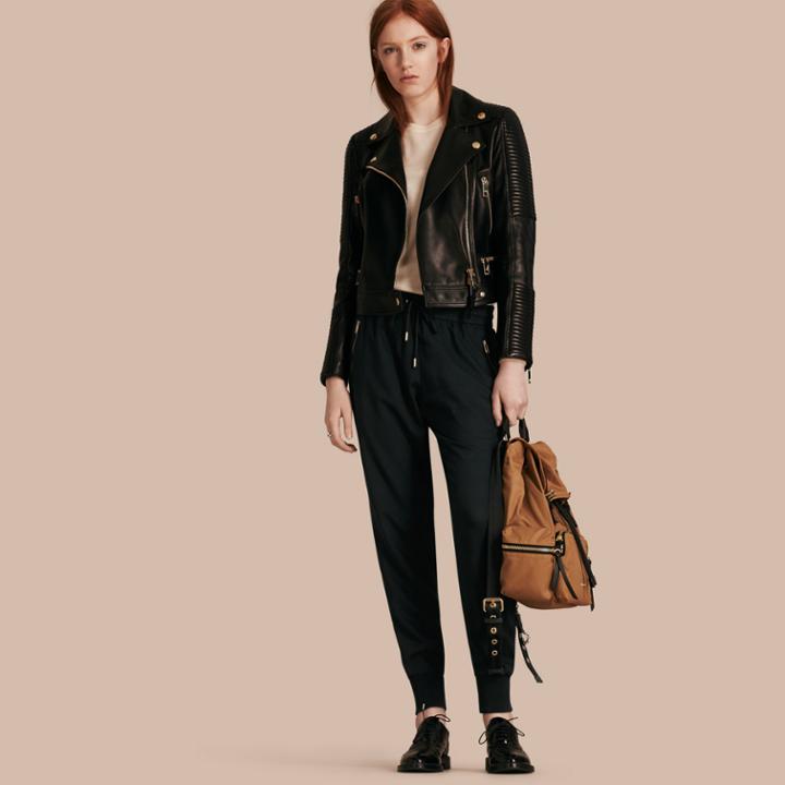 Burberry Burberry Zip Detail Jersey Sweat Pants, Size: 08, Black