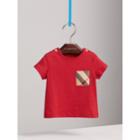 Burberry Burberry Check Pocket Cotton T-shirt, Size: 6m, Red