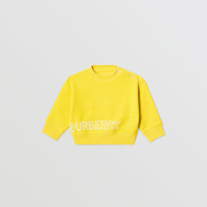 Burberry Burberry Childrens Stencil Logo Print Cotton Sweatshirt, Size: 2y, Yellow