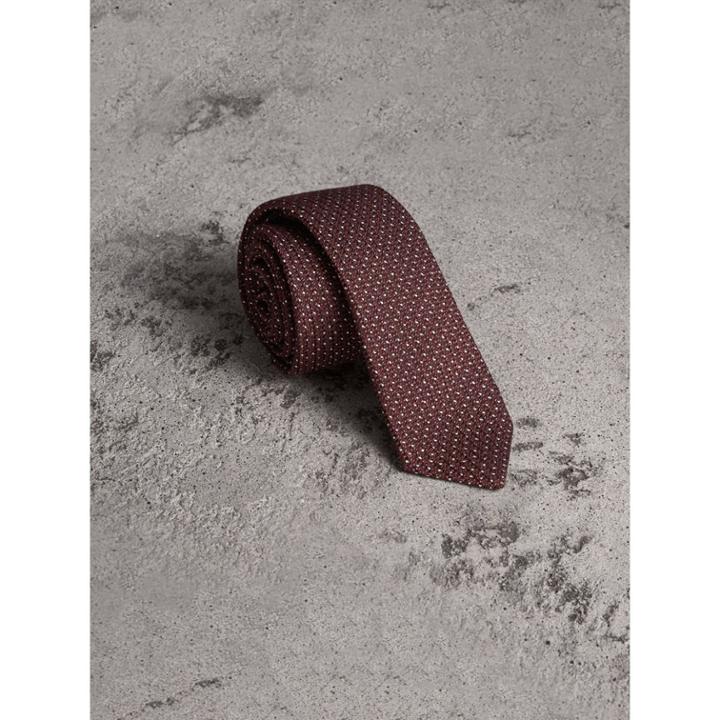 Burberry Burberry Slim Cut Pinpoint Wool Silk Tie, Brown