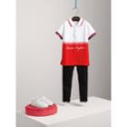Burberry Burberry Embroidered Two-tone Cotton Piqu Polo Shirt, Size: 4y, Orange