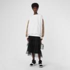 Burberry Burberry Vintage Check Detail Cotton Blend Sweatshirt, Size: M, White