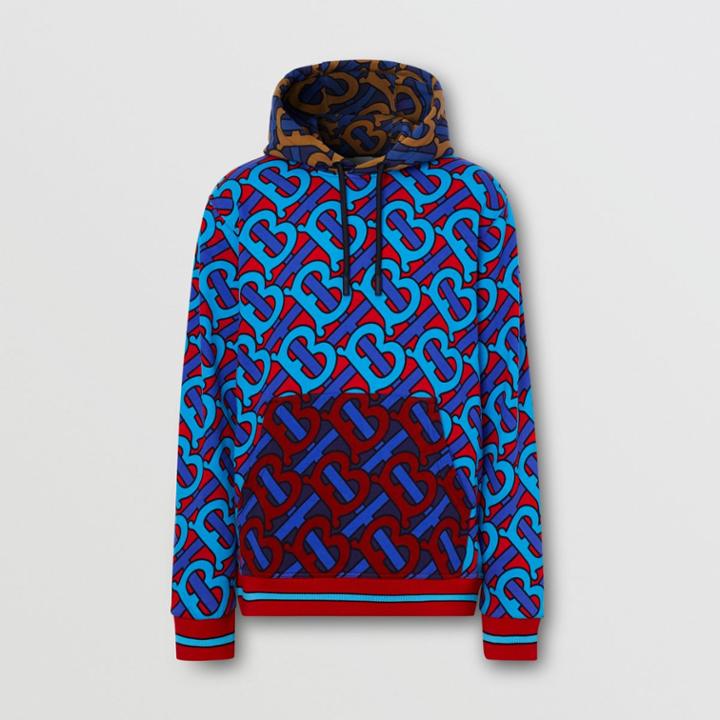 Burberry Burberry Monogram Print Cotton Hoodie, Size: L, Red