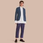 Burberry Burberry Slim Fit Stretch-cotton Blazer, Size: 40, Blue
