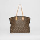 Burberry Burberry Large Monogram E-canvas Society Tote, Brown