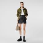 Burberry Burberry Monogram Print Nylon Funnel Neck Jacket, Size: 00, Khaki Green