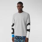 Burberry Burberry Logo Print Sleeve Cotton T-shirt, Size: Xs, Grey
