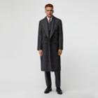 Burberry Burberry Detachable Shearling Collar Wool Silk Blend Coat, Size: 34, Black