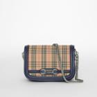 Burberry Burberry The 1983 Check Link Bag With Leather Trim, Blue