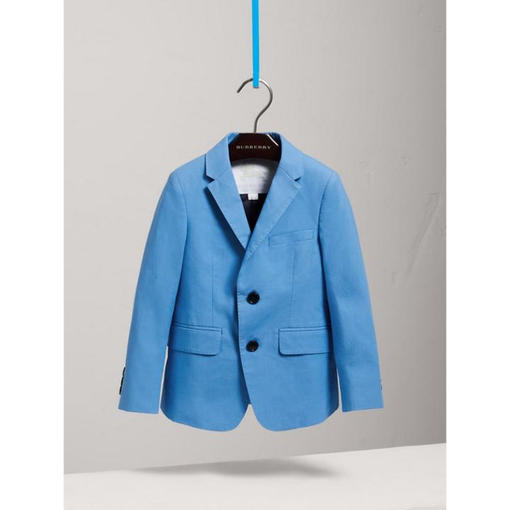 Burberry Burberry Cotton Poplin Blazer, Size: 12y, Blue