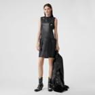 Burberry Burberry Embellished Faux Leather Mini Dress, Size: 04, Black