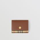 Burberry Burberry Small Check E-canvas And Leather Folding Wallet