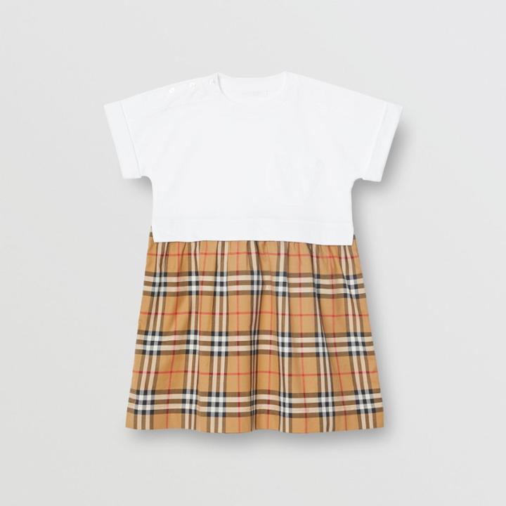 Burberry Burberry Childrens Vintage Check Cotton Dress, Size: 6y, White