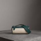 Burberry Burberry The Cotton Linen And Leather Barrel Bag, Blue