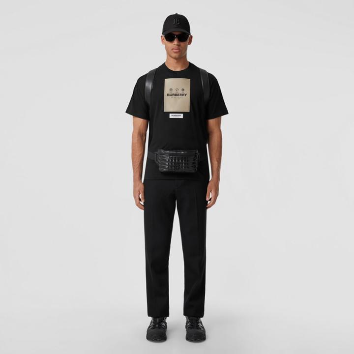 Burberry Burberry Label Appliqu Cotton Oversized T-shirt, Size: M