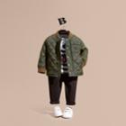 Burberry Burberry Contrast Topstitch Diamond Quilted Technical Jacket, Size: 2y, Green