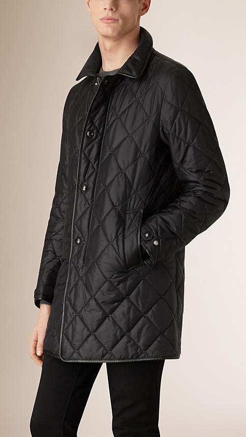 Burberry Lambskin Trim Quilted Coat