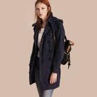 Burberry Burberry Taffeta Trench Coat With Detachable Hood, Size: 06, Blue