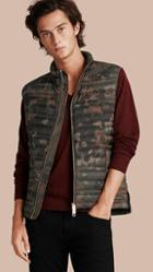 Burberry Down-filled Camouflage Print Gilet