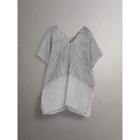 Burberry Burberry Stripe And Spot Print Cotton Silk Kaftan, Size: S-m