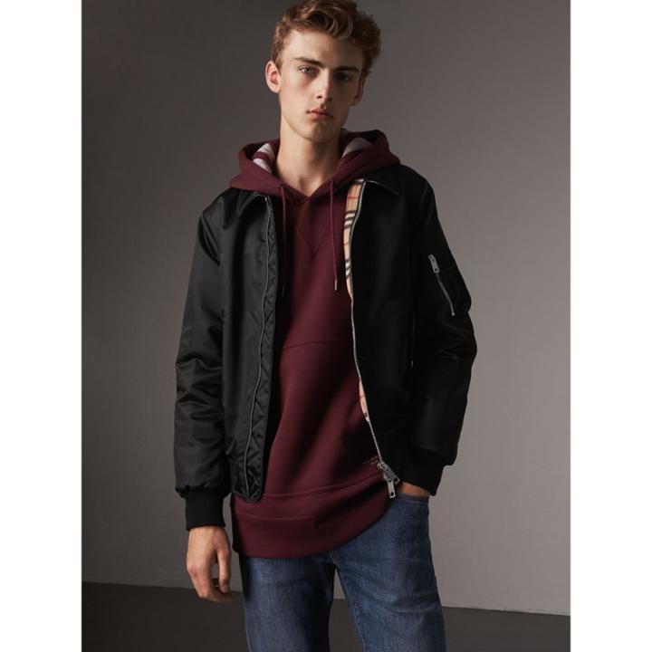 Burberry Burberry Point Collar Bomber Jacket, Size: 42, Black