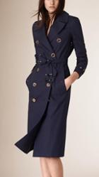 Burberry Cotton Trench Coat With Gold-tone Button Detail