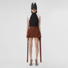 Burberry Burberry Strap Detail Grain De Poudre Wool Mini Skirt, Size: 04