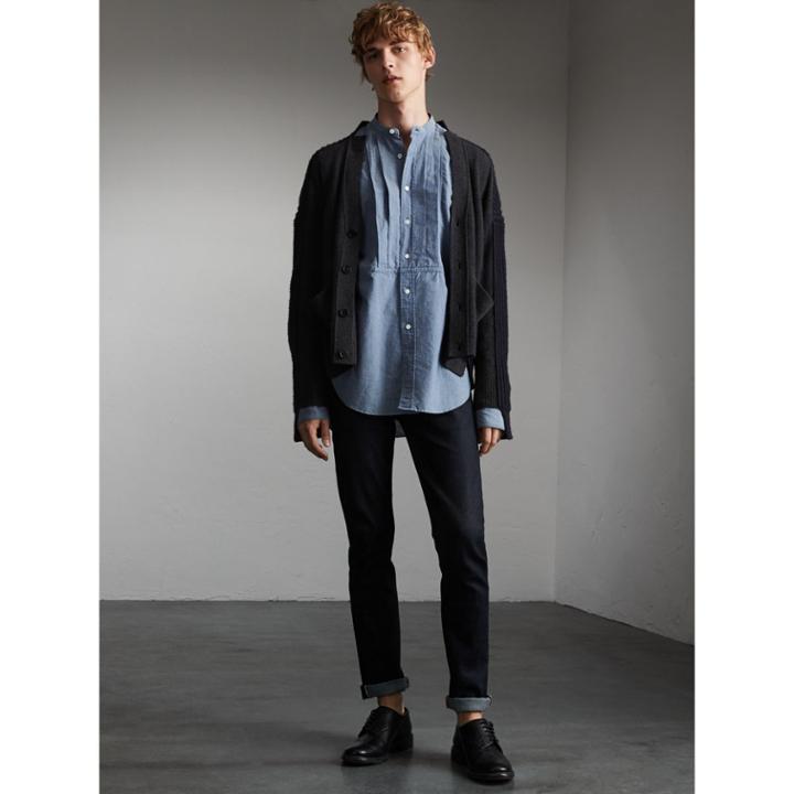 Burberry Burberry Two-tone Cashmere Cardigan With Ribbed Detail, Size: Xxxl, Grey
