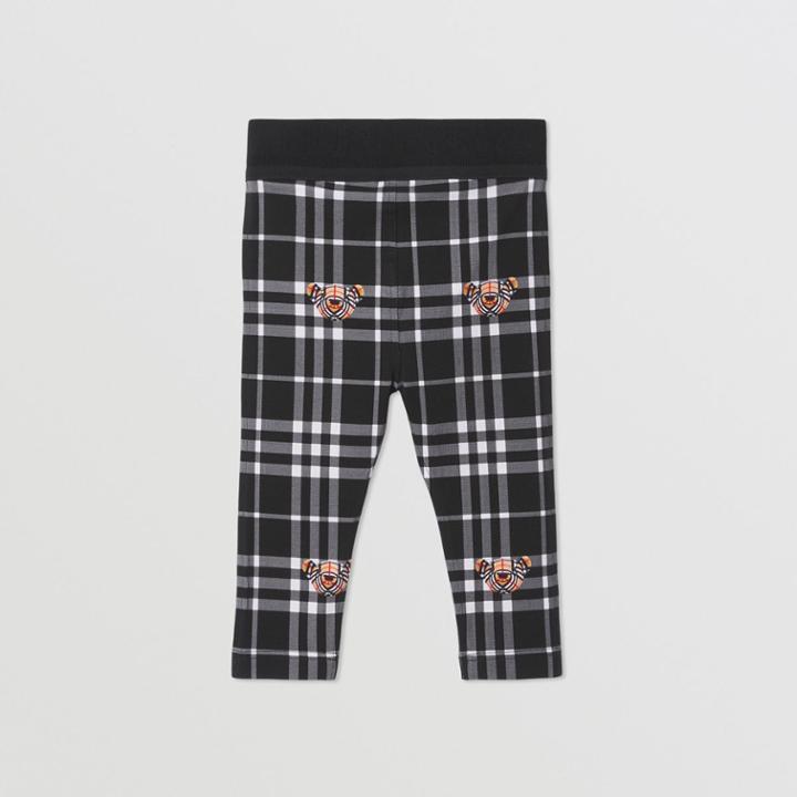 Burberry Burberry Childrens Thomas Bear Print Check Stretch Cotton Leggings, Size: 2y