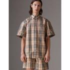 Burberry Gosha X Burberry Short-sleeve Check Shirt, Size: M, Yellow