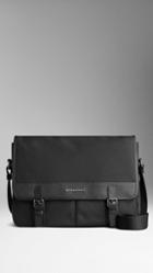 Burberry Leather Trim Messenger Bag