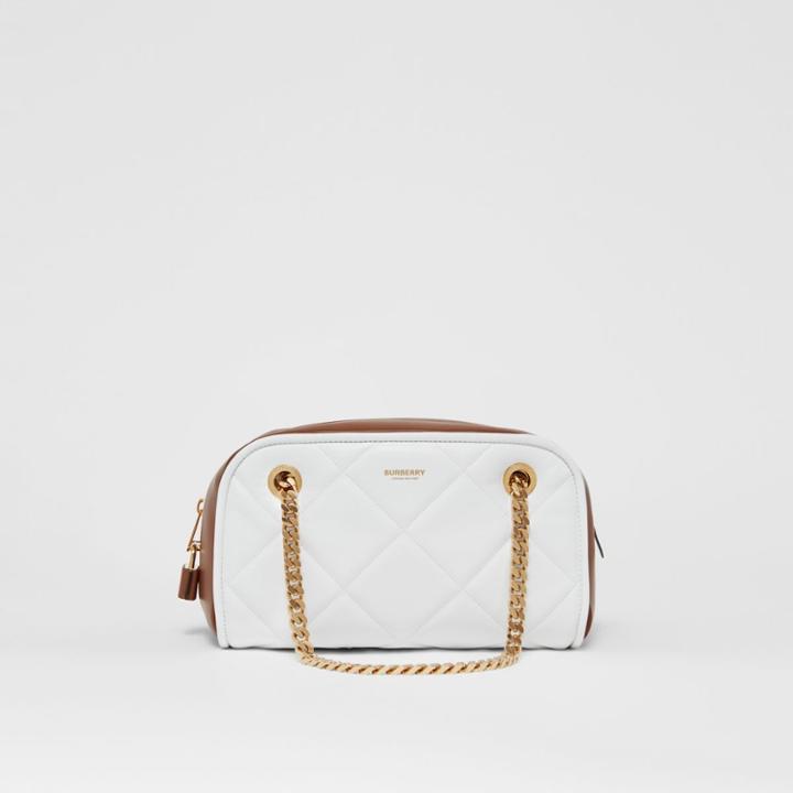 Burberry Burberry Small Two-tone Lambskin Double Cube Bag, White