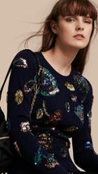 Burberry Cashmere Sweater With Hand-embroidered Sequin Flowers