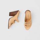 Burberry Burberry Cut-out Detail Leather Mules, Size: 38.5, Brown