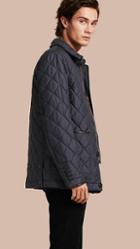 Burberry Lightweight Quilted Jacket With Leather Trim