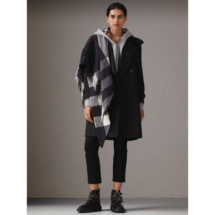 Burberry Burberry Detachable Hood Shape-memory Taffeta Trench Coat, Size: 08