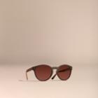 Burberry Burberry Folding Round Frame Sunglasses, Brown