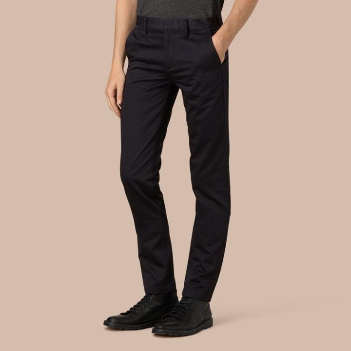 Burberry Burberry Slim Fit Cotton Sateen Tailored Chinos, Size: 36r, Blue