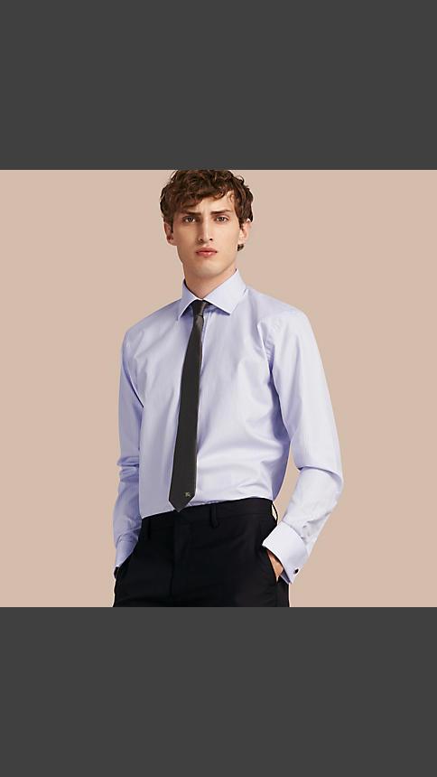 Burberry Modern Fit Double Cuff Striped Cotton Shirt