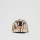 Burberry Burberry Monogram Motif Icon Stripe Cotton Baseball Cap, Beige