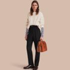 Burberry Burberry English Wool Mohair High-waist Tailored Trousers, Size: 44, Black