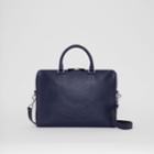 Burberry Burberry Embossed Crest Leather Briefcase, Blue