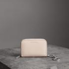 Burberry Burberry Link Detail Leather Ziparound Wallet, Beige